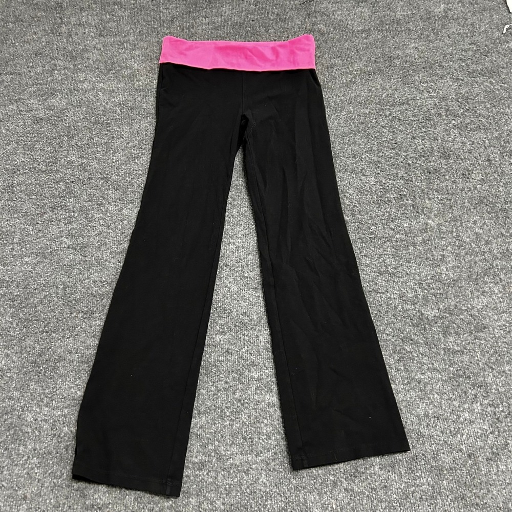 Ideology Yoga Pants Womens Size XL Black Pink Foldover Waist Love Flared Leg